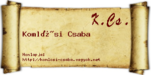 Komlósi Csaba névjegykártya