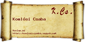Komlósi Csaba névjegykártya