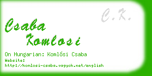 csaba komlosi business card